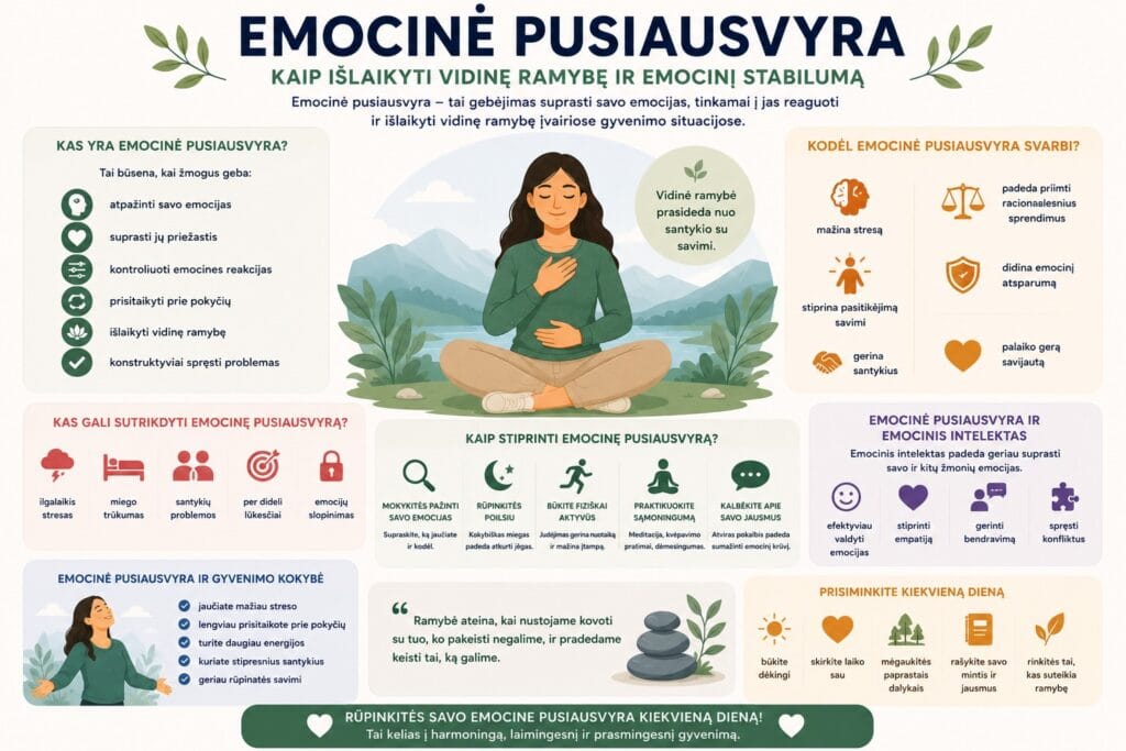 Emocinė pusiausvyra kasdieniam gyvenimui