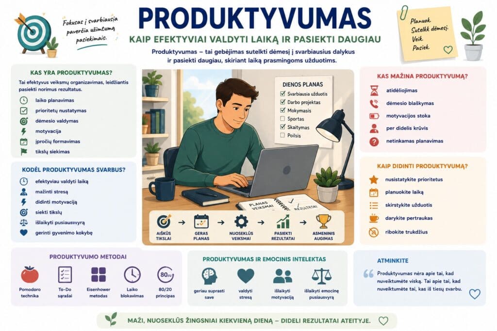 Produktivumo vadovas su patarimais