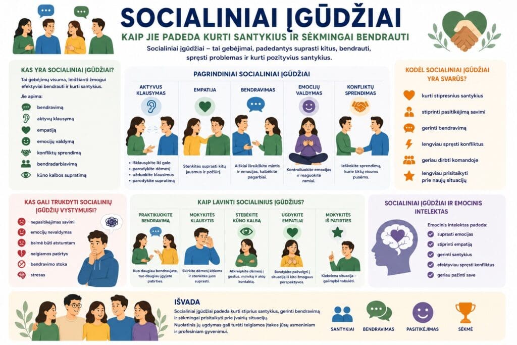 Socialiniai įgūdžiai kaip jie padeda