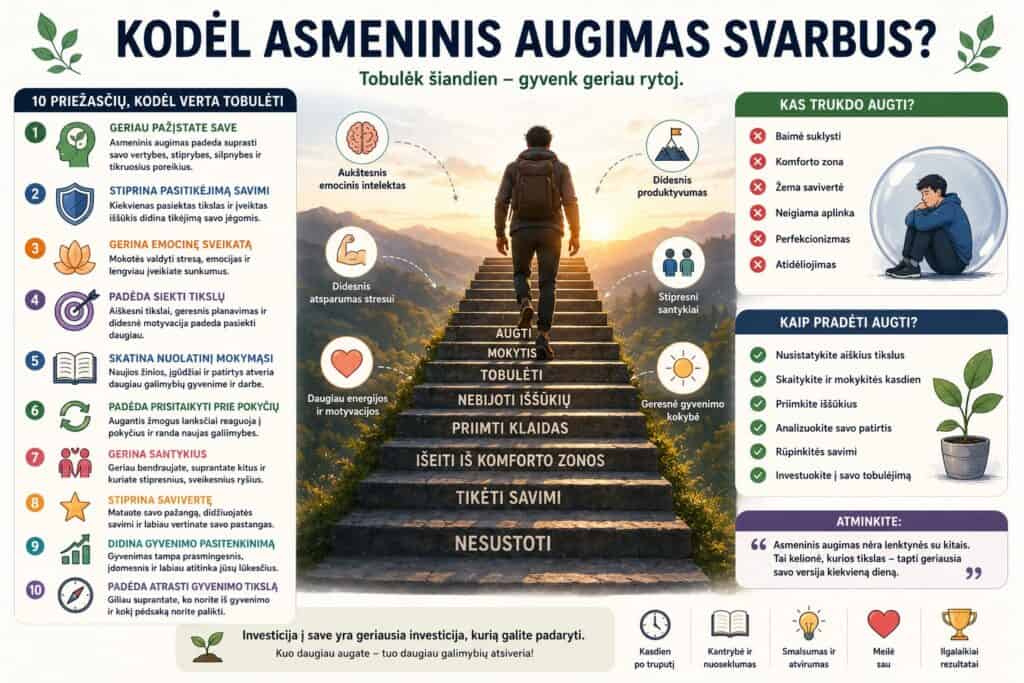 Asmeninio augimo kelionė žingsnis po žingsnio