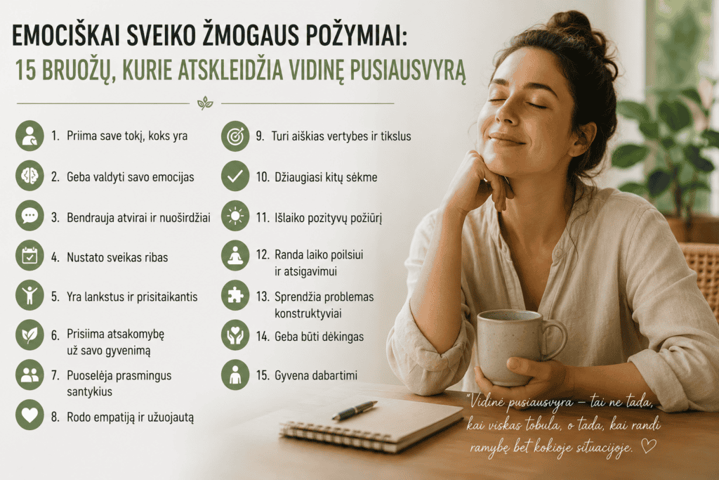 Emociškai sveiko žmogaus požymiai