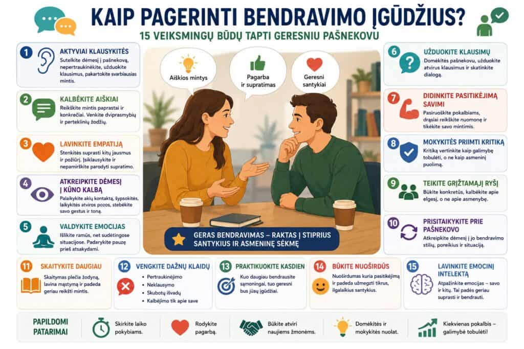 Kaip pagerinti bendravimo įgūdžius